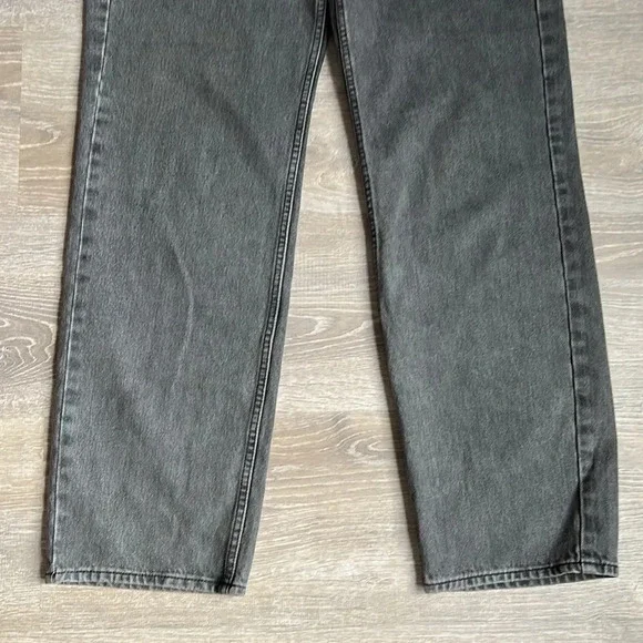 GOOD AMERICAN 90s Loose Baggy Straight Leg Jeans In Faded Black - Picture 6 of 13